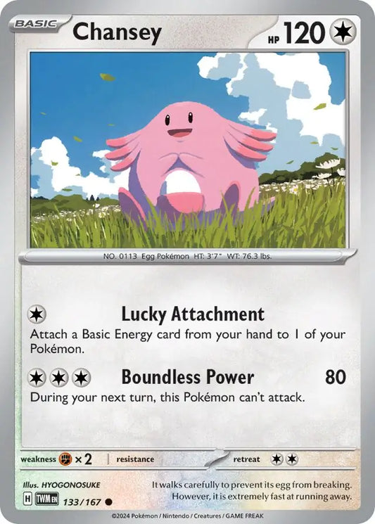 133/167 Chansey Twilight Masquerade Pokémon Card