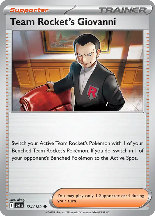 174/182 Team Rocket's Giovanni Destined Rivals Pokémon Card