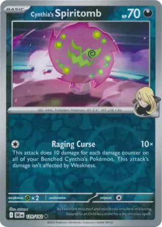 129/182 Cynthia's Spiritomb Reverse Holo Destined Rivals Pokémon Card