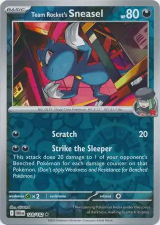 128/182 Team Rocket's Sneasel Reverse Holo Destined Rivals Pokémon Card