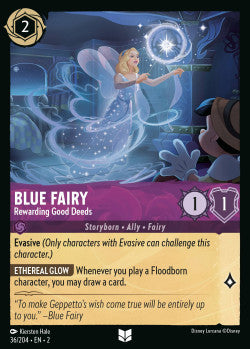 036/204 Blue Fairy - Rewarding Good Deeds Disney Lorcana Rise Of The Floodborn Card