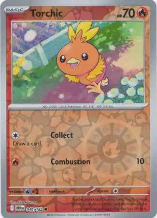 040/182 Torchic Reverse Holo Destined Rivals Pokémon Card