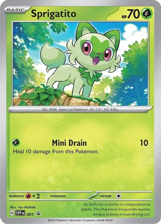 001 Sprigatito Black Star Promo Pokémon Card