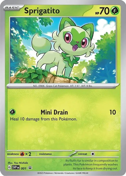 001 Sprigatito Black Star Promo Pokémon Card