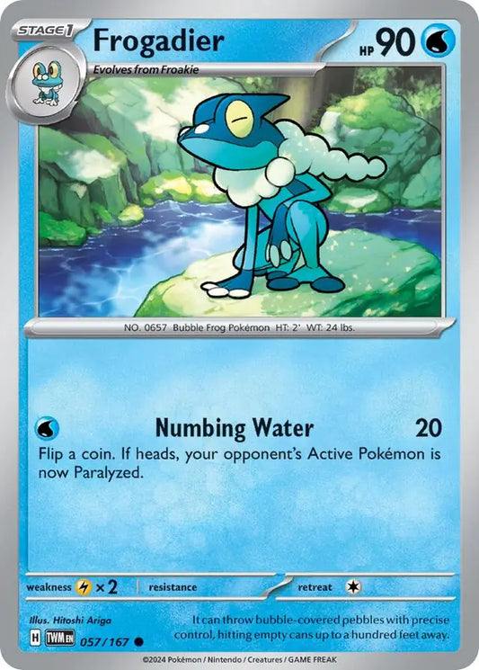 057/167 Frogadier Twilight Masquerade Pokémon Card