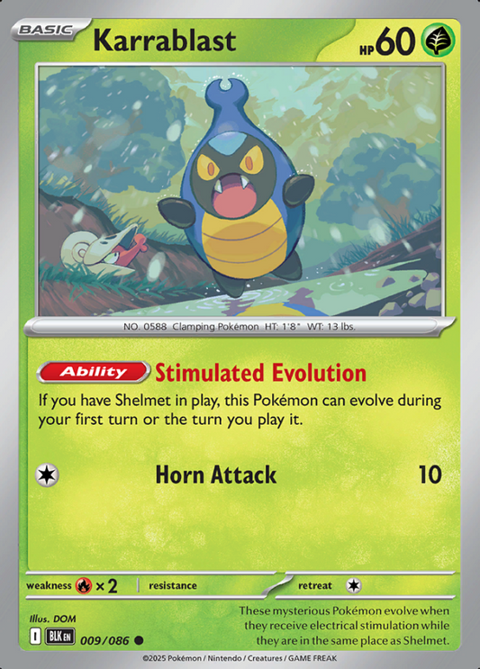 009/086 Karrablast Black Bolt Pokémon Card