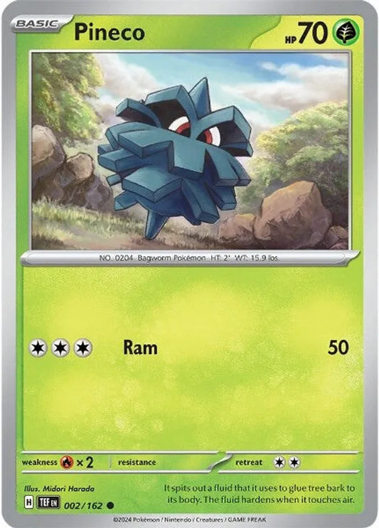 002/162 Pineco Temporal Forces Pokémon Card