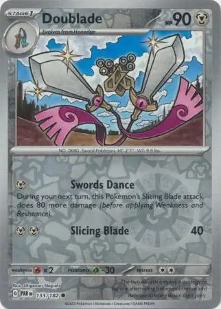 133/182 Doublade Reverse Holo Paradox Rift Pokémon Card