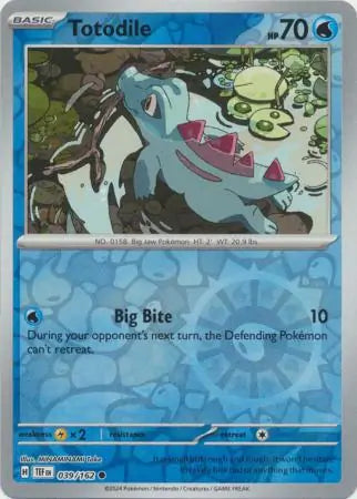 039/162 Totodile Reverse Holo Temporal Forces Pokémon Card