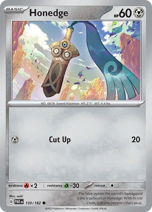 130/182 Honedge Paradox Rift Pokémon Card