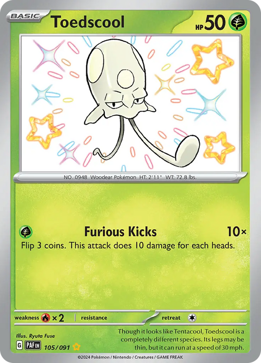 105/091 Toedscool Paldean Fates Pokémon Card