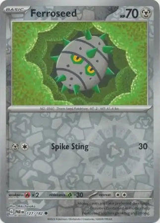127/182 Ferroseed Reverse Holo Paradox Rift Pokémon Card