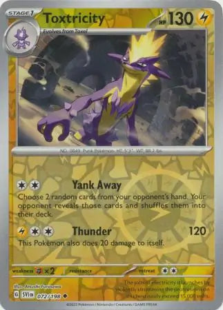 072/198 Toxtricity Reverse Holo Scarlet & Violet Base Set Pokémon Card
