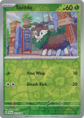 011/198 Skiddo Reverse Holo Scarlet & Violet Base Set Pokémon Card
