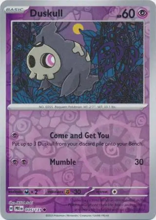 035/131 Duskull Reverse Holo Prismatic Evolutions Pokémon Card