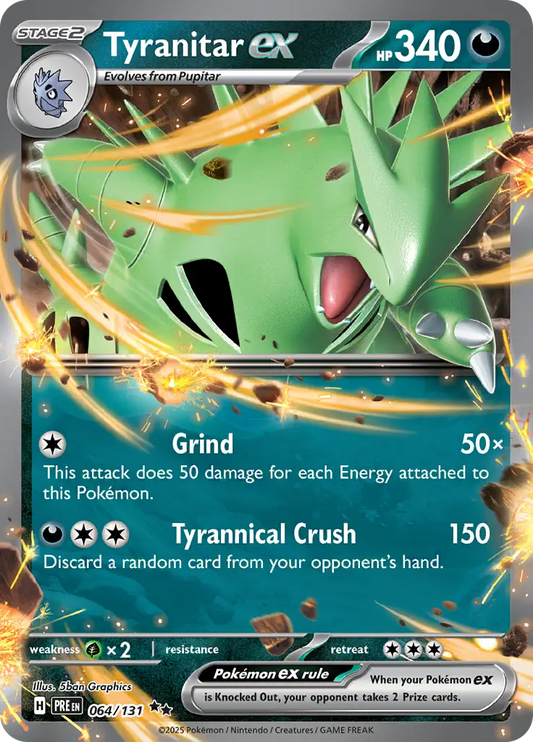064/131 Tyranitar ex Prismatic Evolutions Pokémon Card