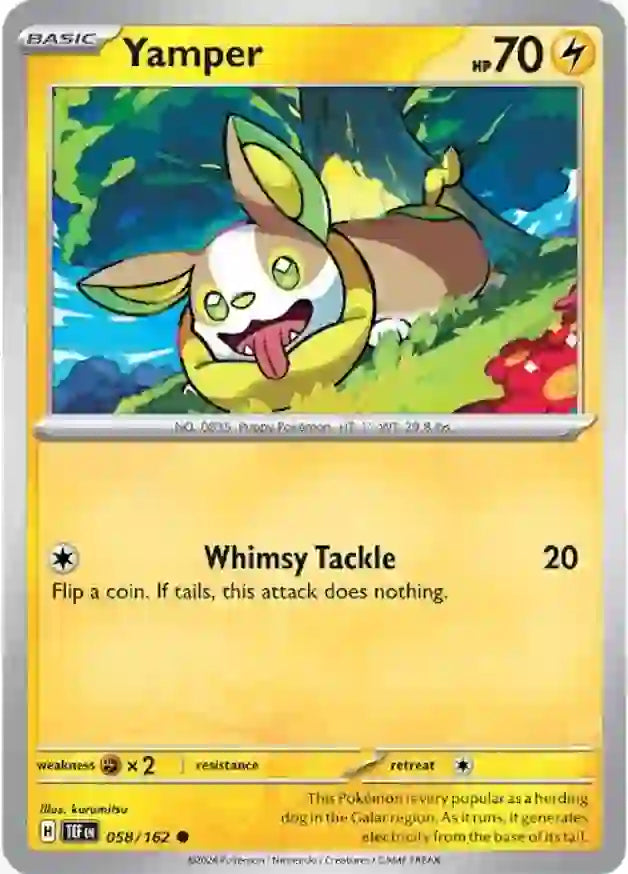 058/162 Yamper Scarlet & Violet Temporal Forces Pokémon Card