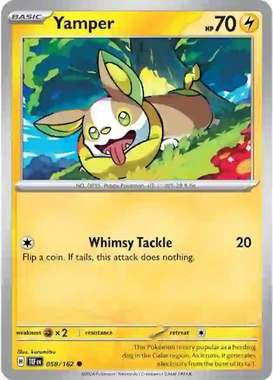 058/162 Yamper Scarlet & Violet Temporal Forces Pokémon Card