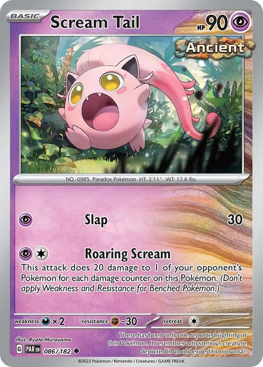 086/182 Scream Tail Paradox Rift Pokémon Card
