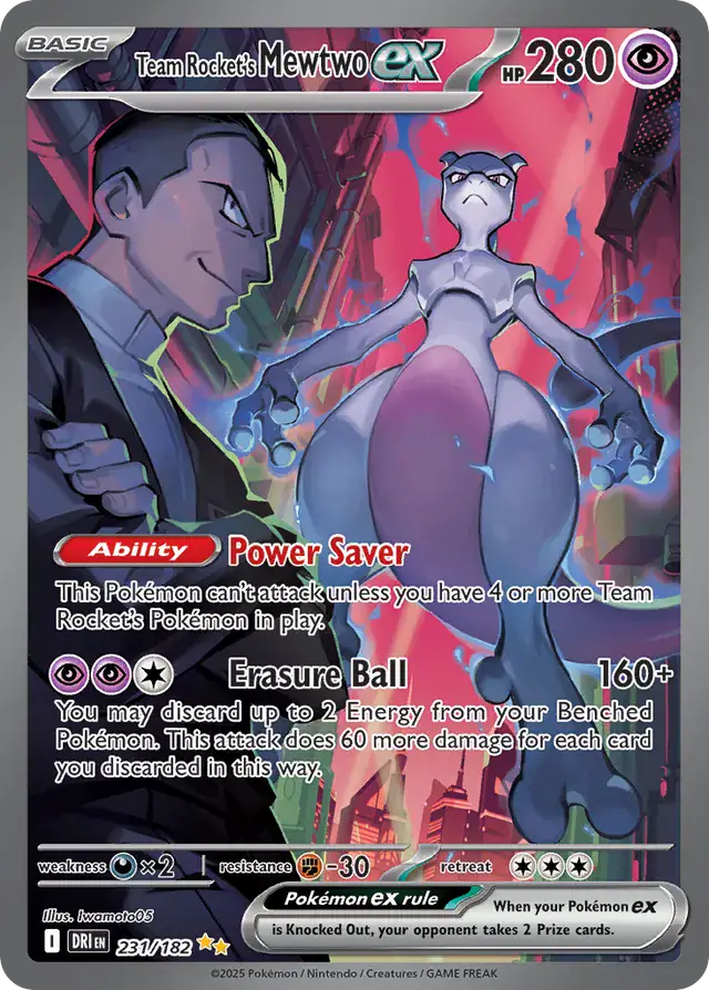 231/182 Team Rocket's Mewtwo Destined Rivals Pokémon Card