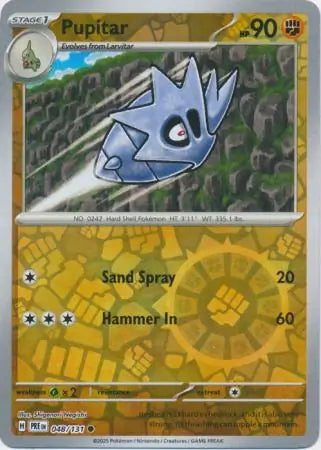 048/131 Pupitar Reverse Holo Prismatic Evolutions Pokémon Card