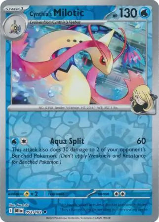 053/182 Cynthia's Milotic Reverse Holo Destined Rivals Pokémon Card