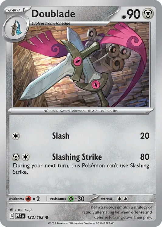132/182 Doublade Paradox Rift Pokémon Card