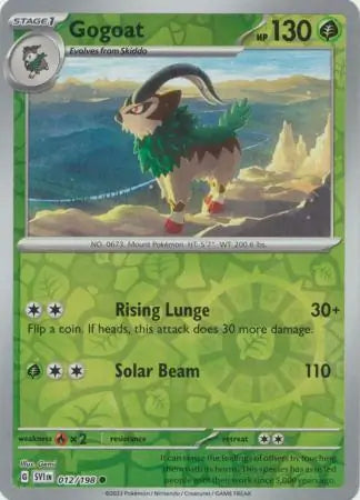 012/198 Gogoat Reverse Holo Scarlet & Violet Base Set Pokémon Card