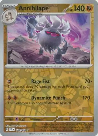 109/198 Annihilape Reverse Holo Scarlet & Violet Base Set Pokémon Card
