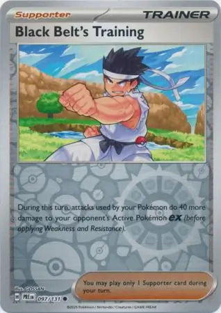 097/131 Black Belt's Training Reverse Holo Prismatic Evolutions Pokémon Card