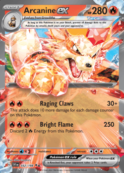 032/198 Arcanine EX Scarlet & Violet Base Set Pokémon Card