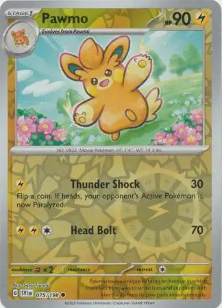075/198 Pawmo Reverse Holo Scarlet & Violet Base Set Pokémon Card