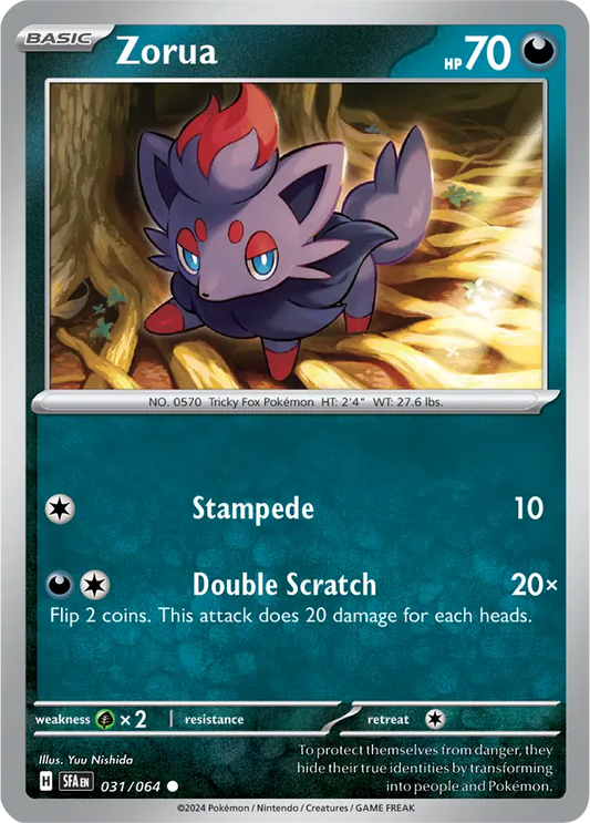 031/064 Zorua Shrouded Fable Pokémon Card