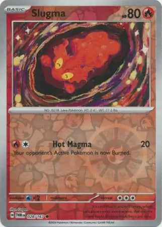 028/167 Slugma Reverse Holo Twilight Masquerade Pokémon Card