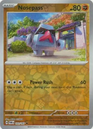 101/167 Nosepass Reverse Holo Twilight Masquerade Pokémon Card