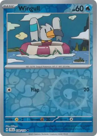 038/159 Wingull Reverse Holo Journey Together Pokémon Card