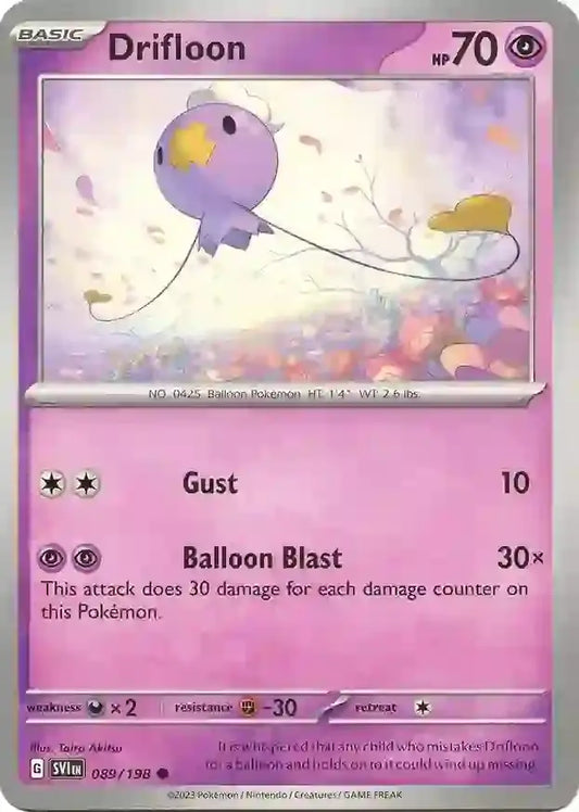 089/198 Drifloon Scarlet & Violet Base Set Pokémon Card
