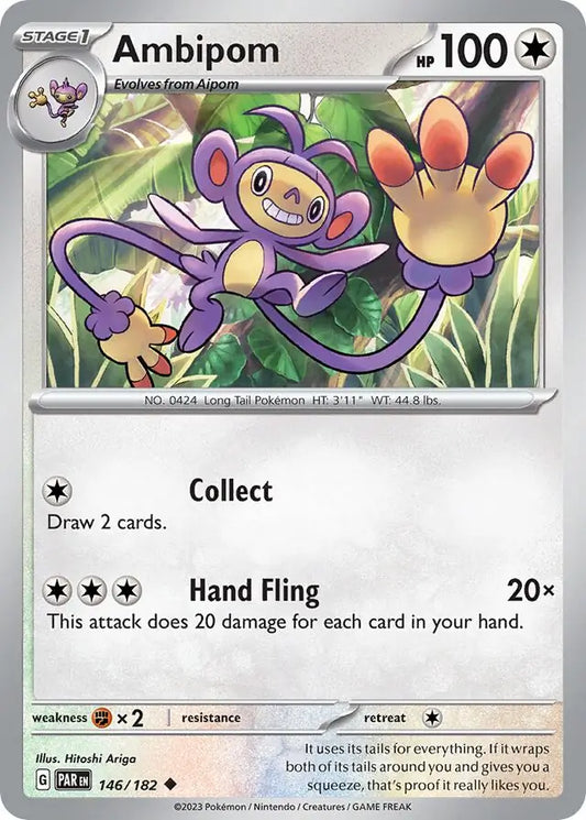 146/182 Ambipom Paradox Rift Pokémon Card