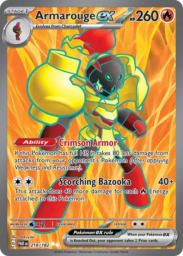 218/182 Armarouge ex Paradox Rift Pokémon Card