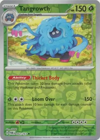 002/167 Tangrowth Reverse Holo Twilight Masquerade Pokémon Card