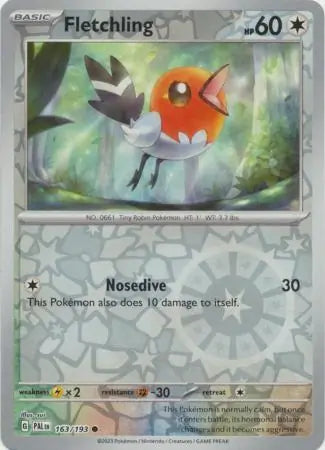 163/193 Fletchling Reverse Holo Paldea Evolved Pokémon Card