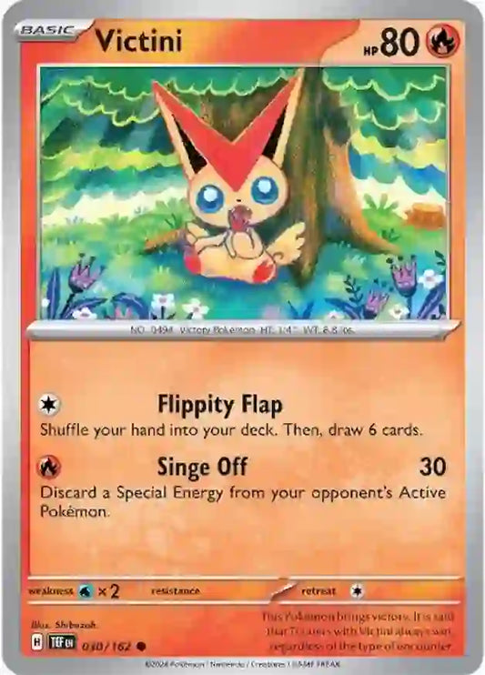 030/162 Victini Scarlet & Violet Temporal Forces Pokémon Card