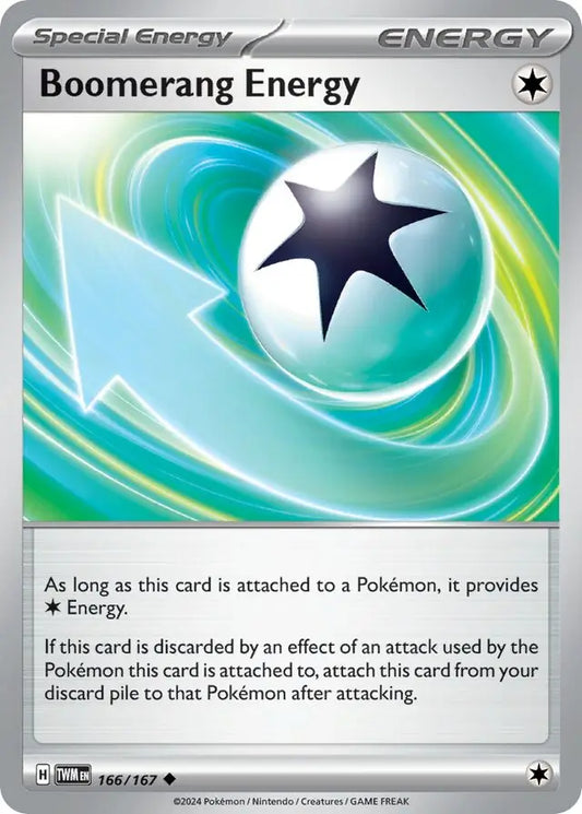 166/167 Boomerang Energy Twilight Masquerade Pokémon Card