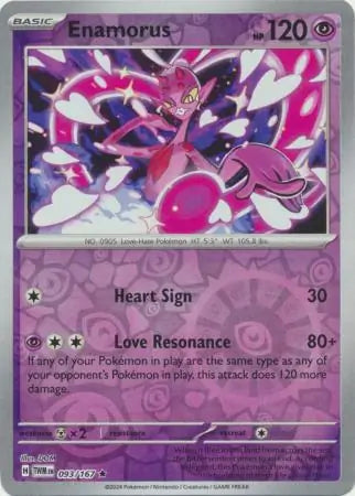 093/167 Enamorus Reverse Holo Twilight Masquerade Pokémon Card