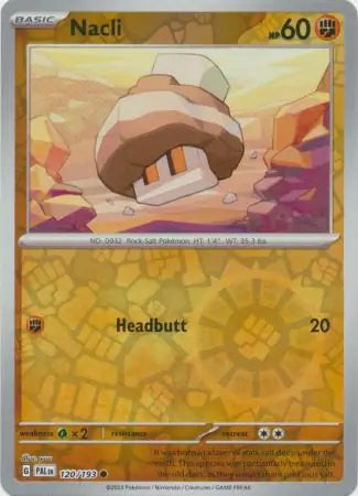 120/193 Nacli Reverse Holo Paldea Evolved Pokémon Card