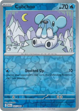 025/086 Cubchoo Reverse Holo Black Bolt Pokémon Card