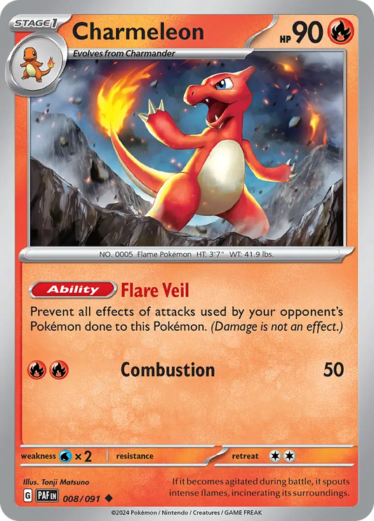 008/091 Charmeleon Paldean Fates Pokémon Card