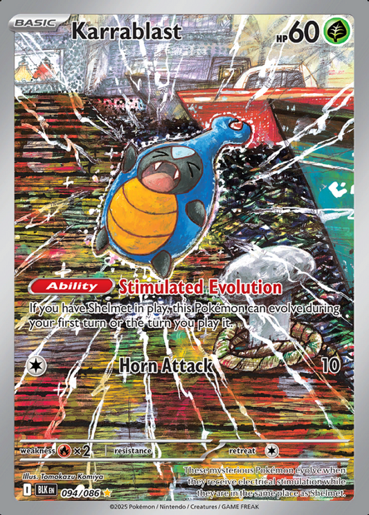 094/086 Karrablast Illustration Rare Black Bolt Pokémon Card