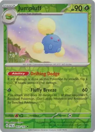 003/193 Jumpluff Reverse Holo Paldea Evolved Pokémon Card
