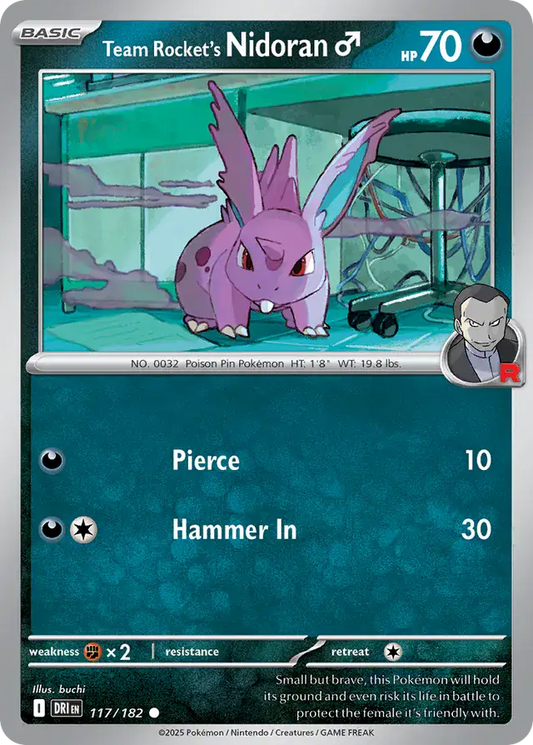 117/182 Team Rocket's Nidoran Destined Rivals Pokémon Card